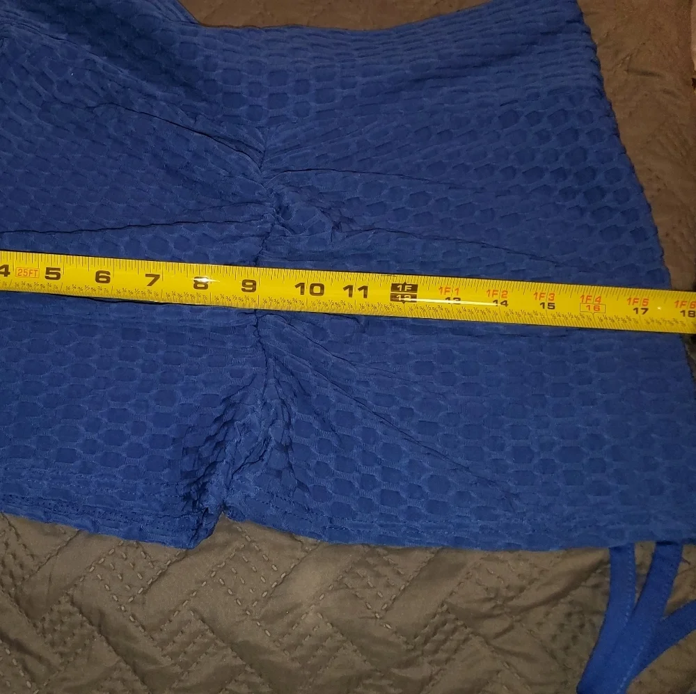 NEW Royal Blue High-Waisted Yoga Scrunch Shorts